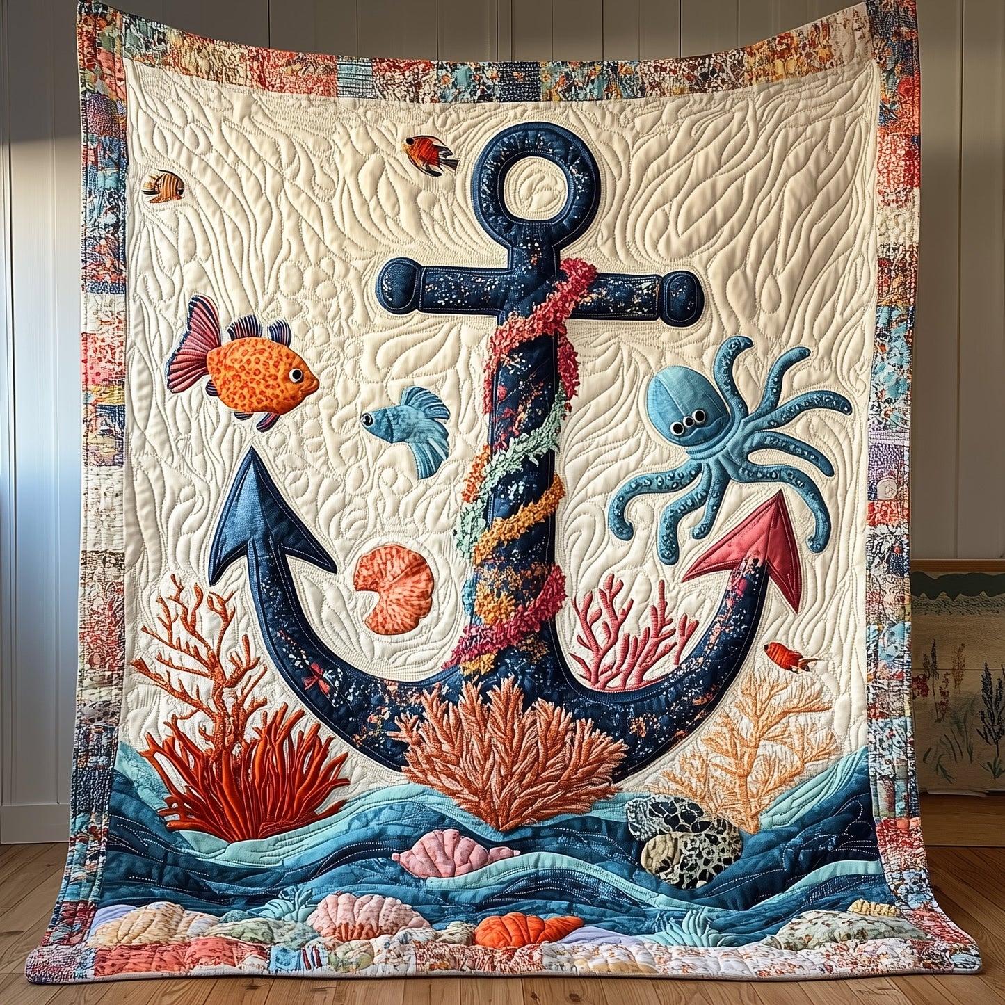 Marine Anchor  Quilted Blanket GFTONL3209