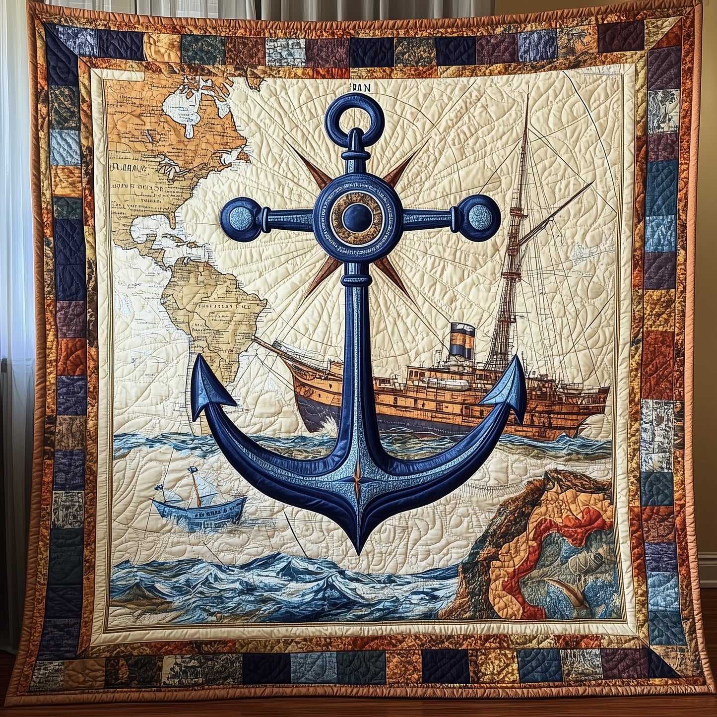 Discovery Anchor Quilted Blanket GFTONL3217