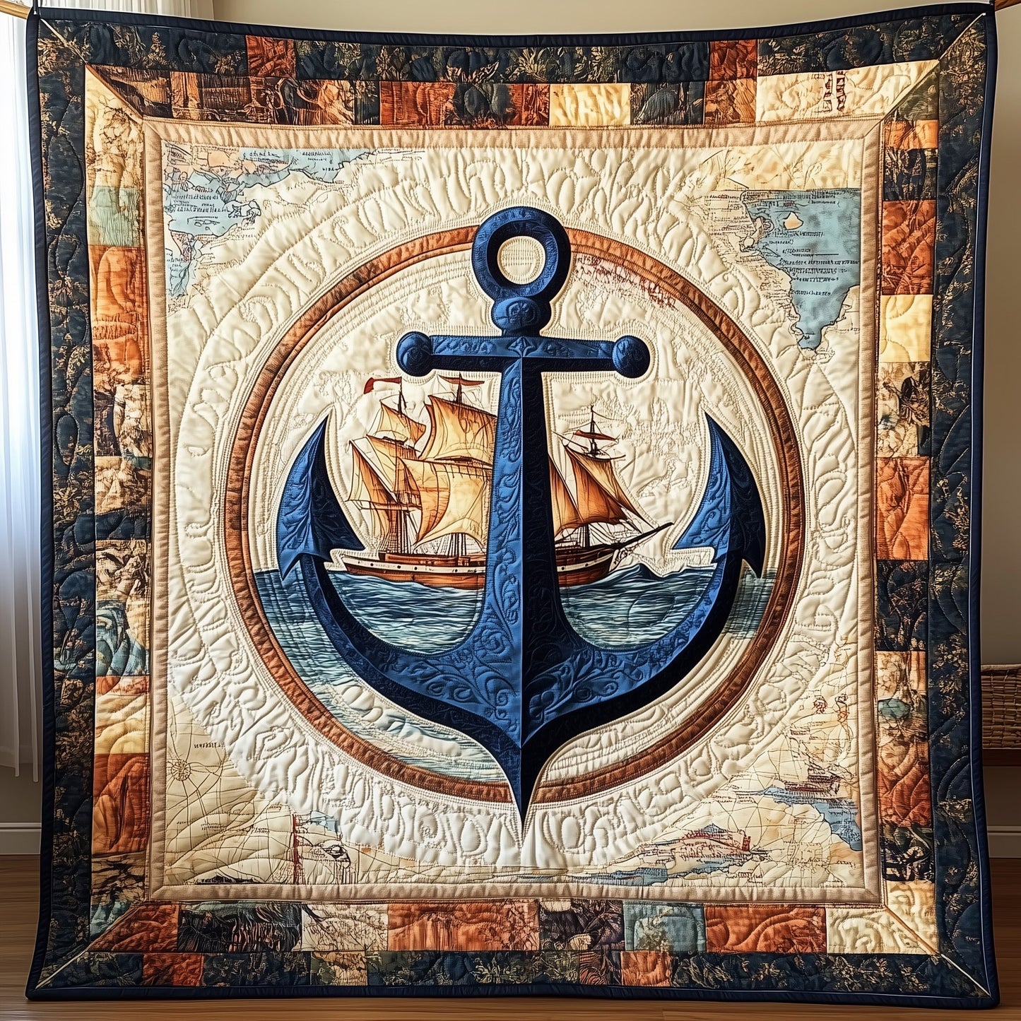 Discovery Anchor Quilted Blanket GFTONL3218