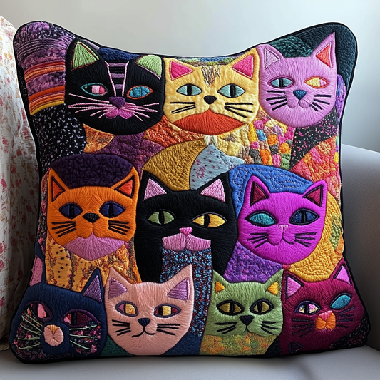 Mystic Odd Cats Quilted Pillow Case GFTONL323