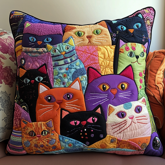 Mystic Odd Cats Quilted Pillow Case GFTONL324