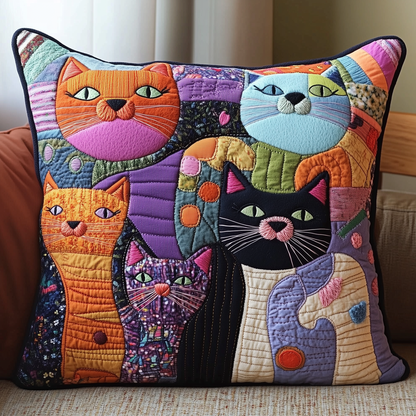 Mystic Odd Cats Quilted Pillow Case GFTONL325