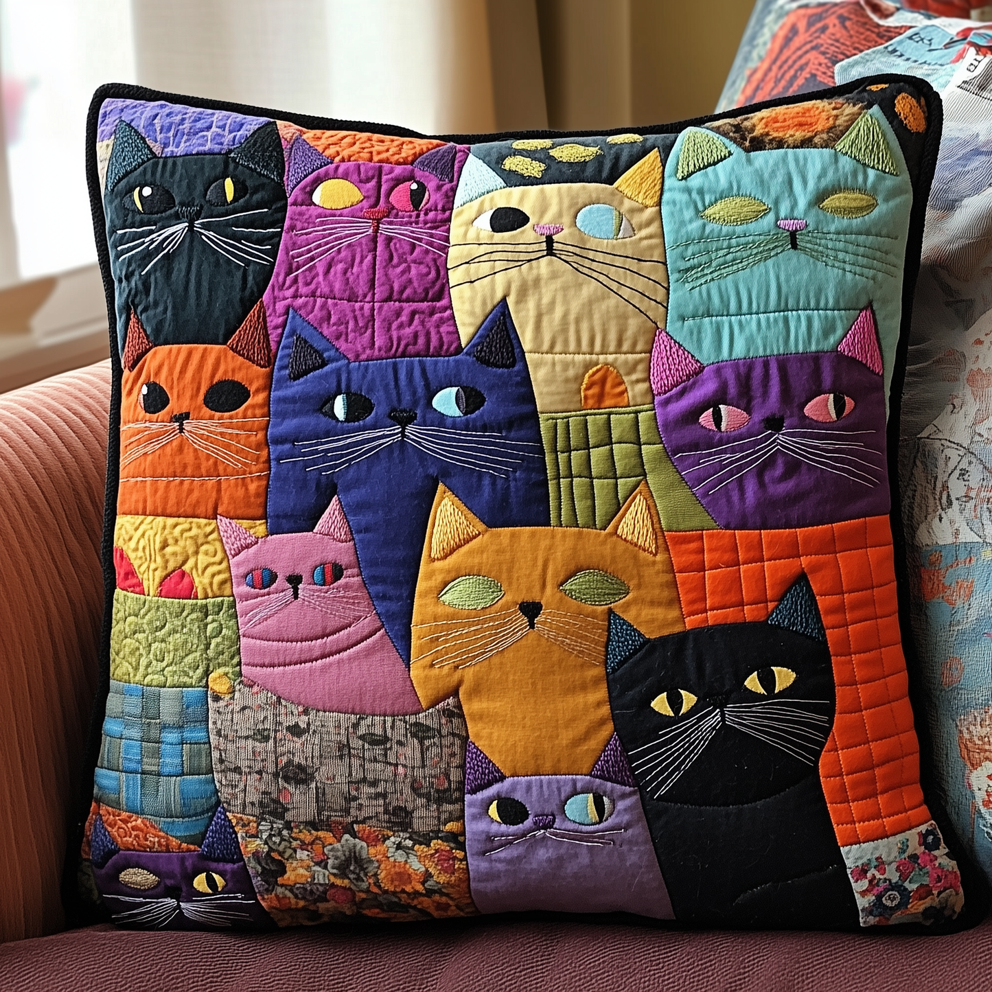 Mystic Odd Cats Quilted Pillow Case GFTONL327