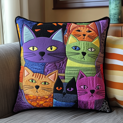 Mystic Odd Cats Quilted Pillow Case GFTONL328