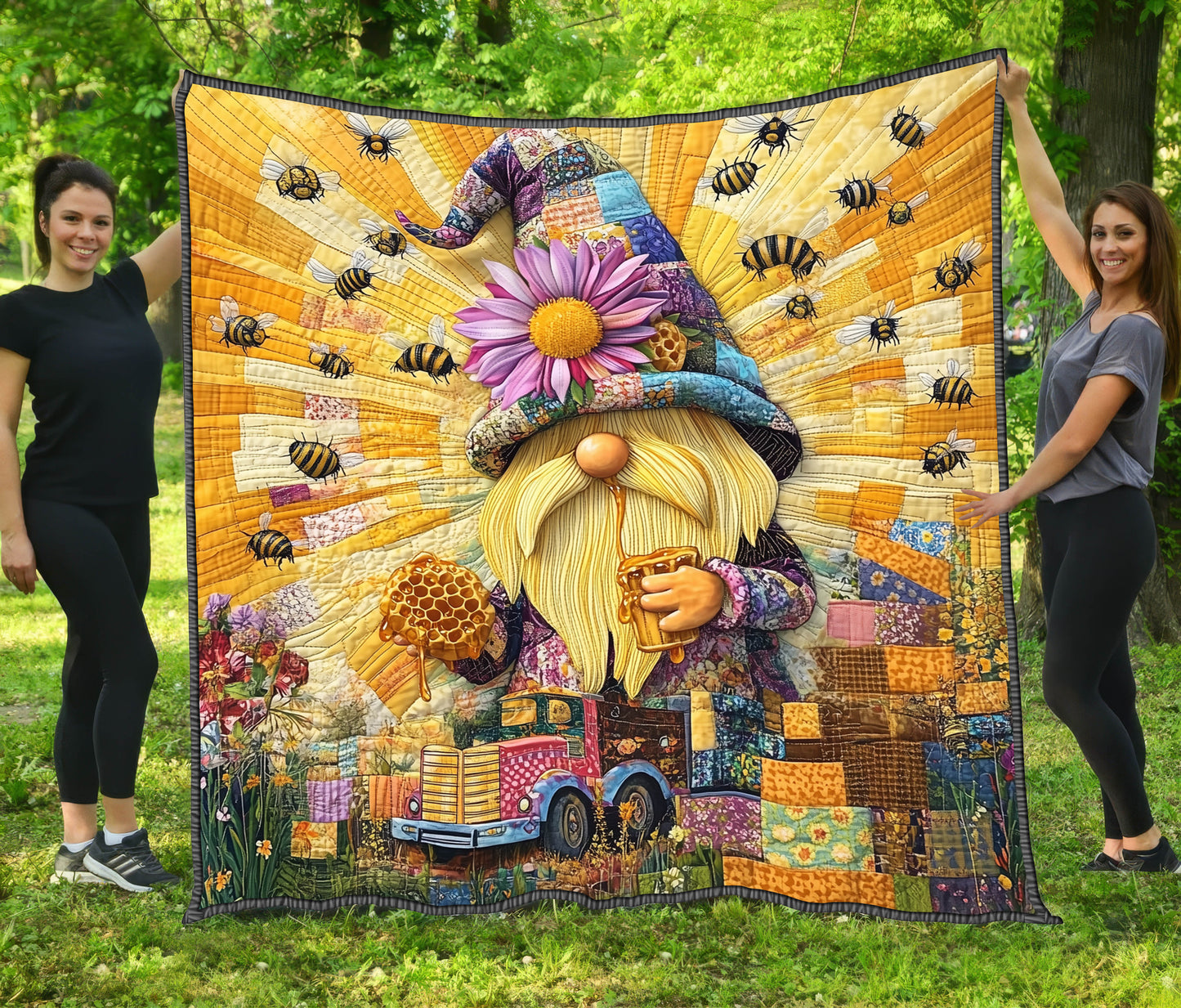 Honey Gnome Quilted Blanket GFTONL3319