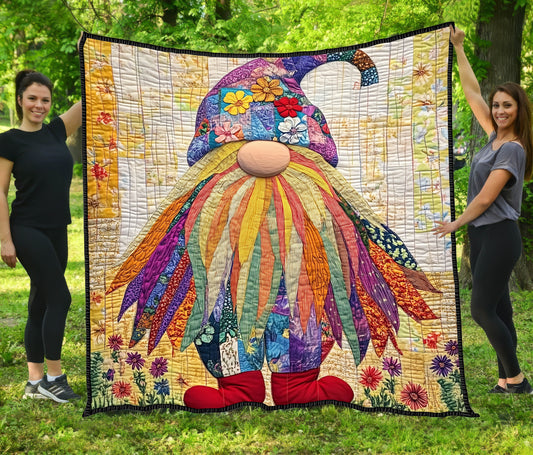 Cheerful Gnome Quilted Blanket GFTONL3324