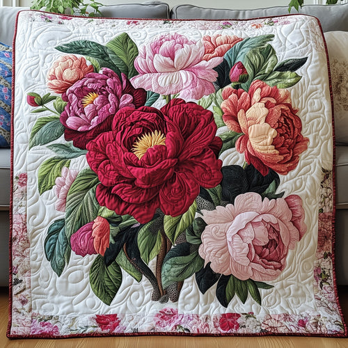 Vintage Floral Bouquet Quilted Blanket GFTONL3384