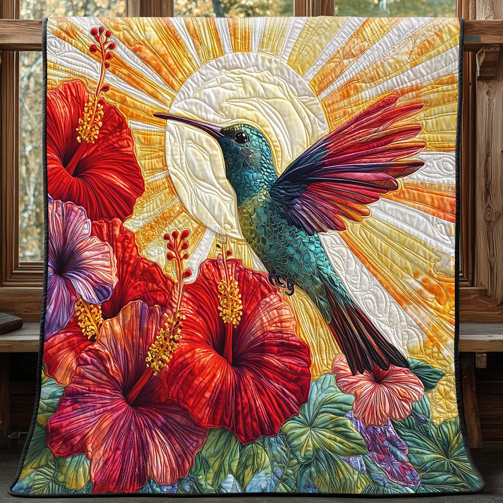 Hummingbird Hibicus Quilted Blanket GFTONL3520