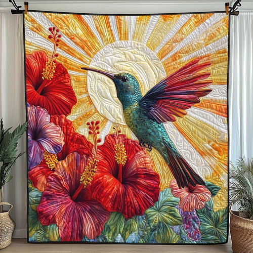 Hummingbird Hibicus Quilted Blanket GFTONL3520