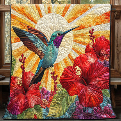 Hummingbird Hibicus Quilted Blanket GFTONL3521