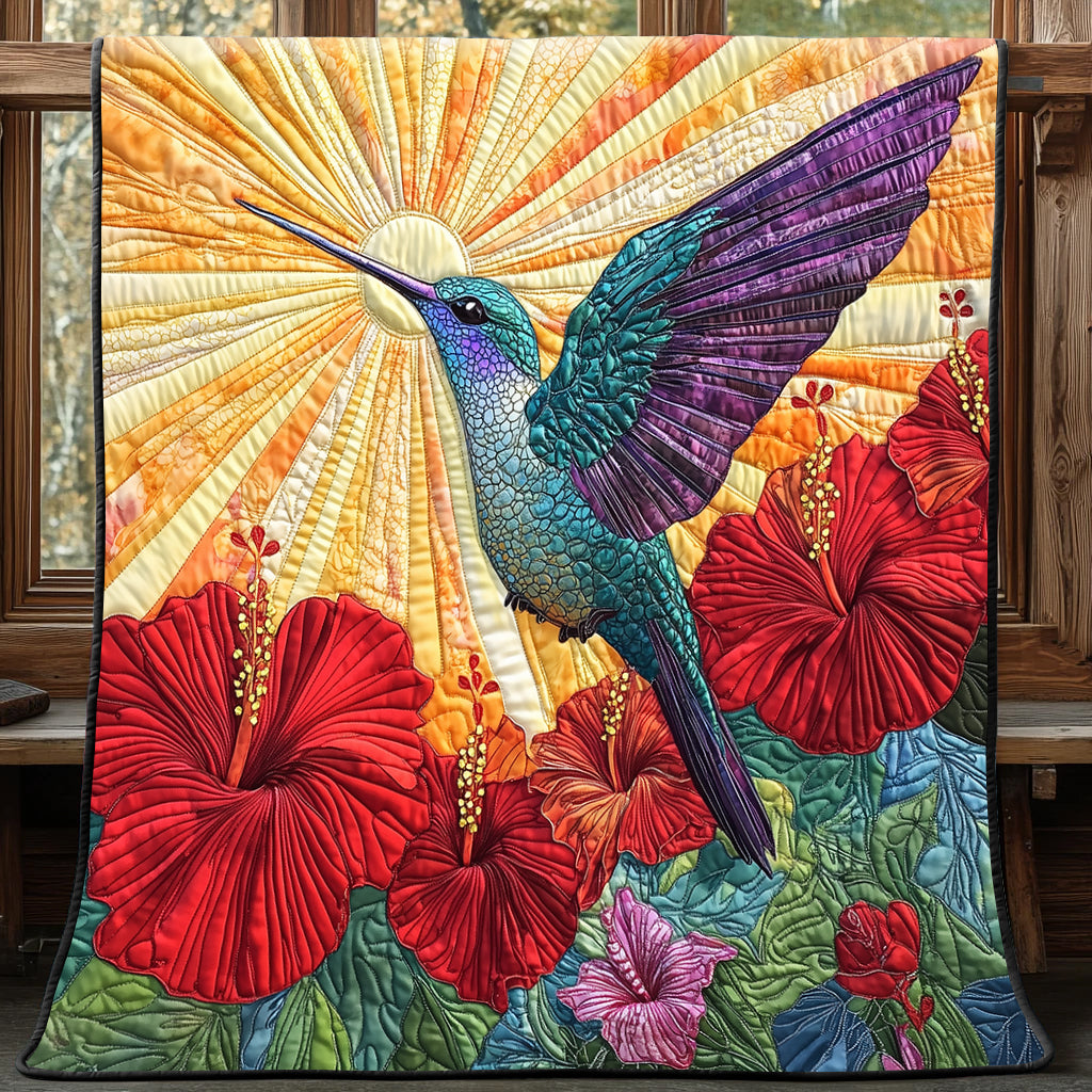 Hummingbird Hibicus Quilted Blanket GFTONL3522