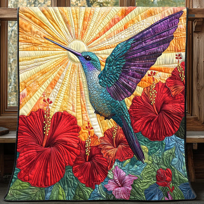 Hummingbird Hibicus Quilted Blanket GFTONL3522