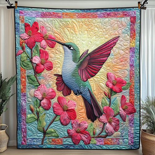 Spring Hummingbird Quilted Blanket GFTONL3529