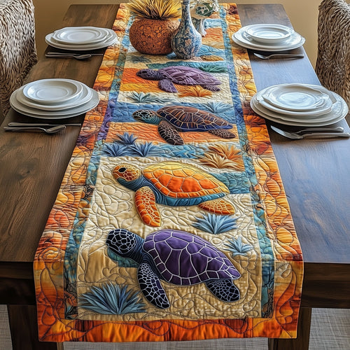 Cheerful Turtle Quilted Table Runner GFTONL3550