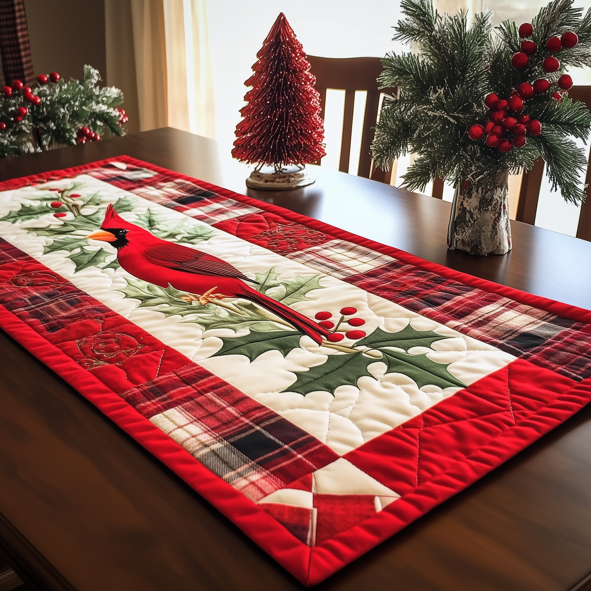 Holly Cardinal Quilted Table Runner GFTONL357 – Patchique Store