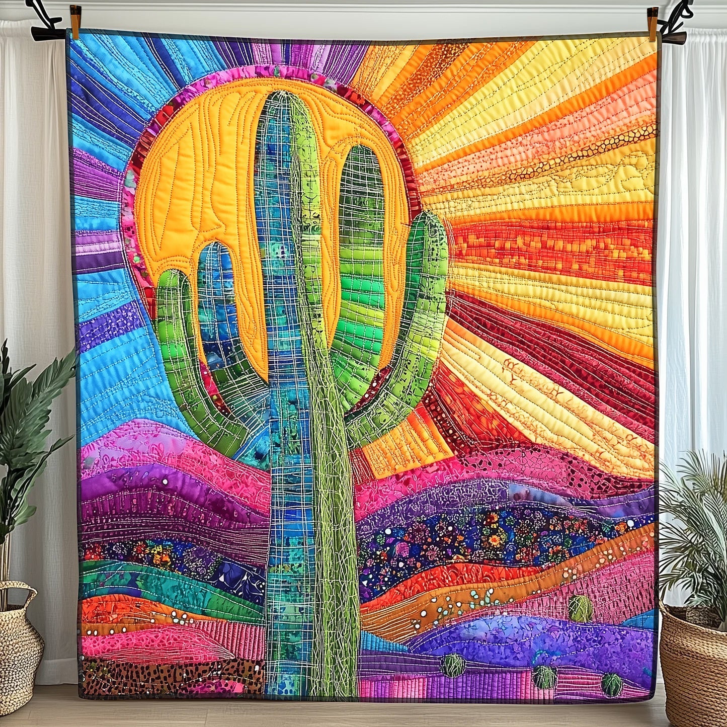 Sunshine Cactus Quilted Blanket GFTONL3638