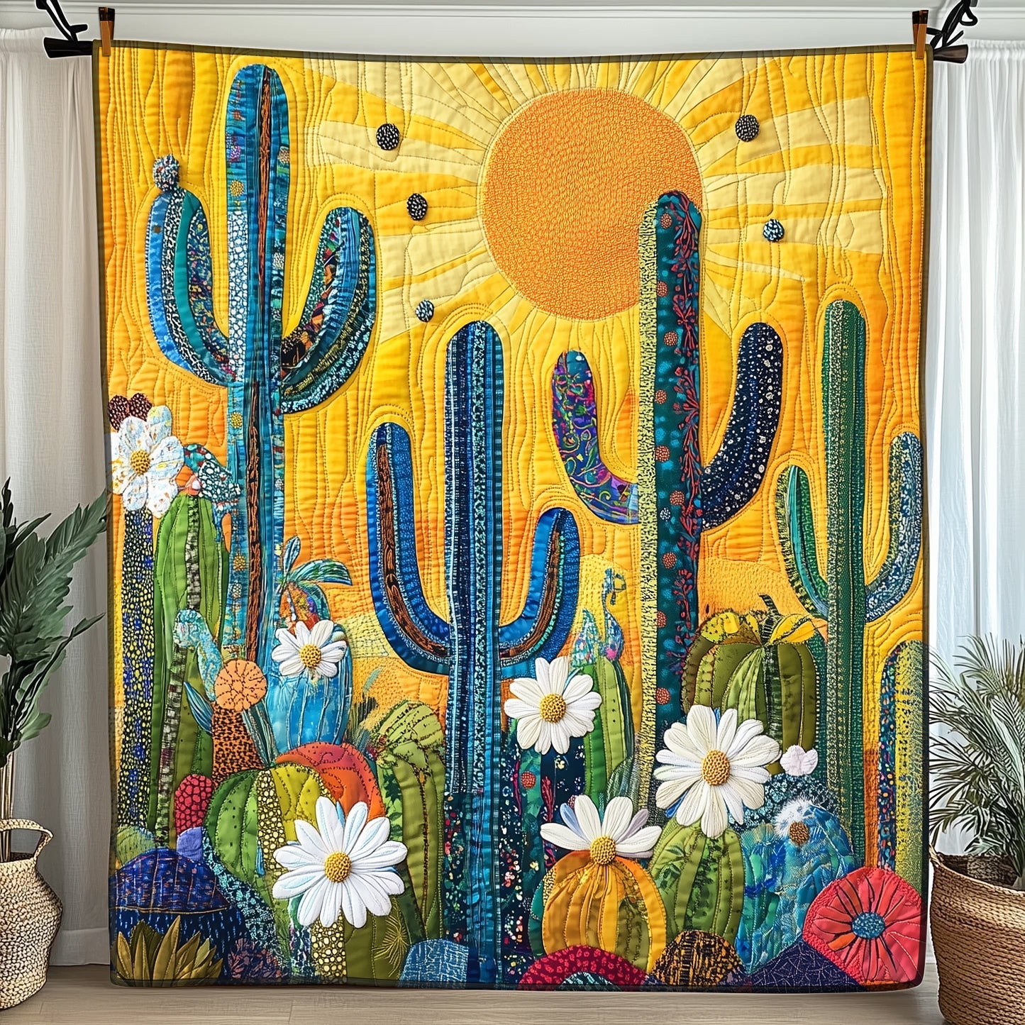 Sunshine Cactus Quilted Blanket GFTONL3639