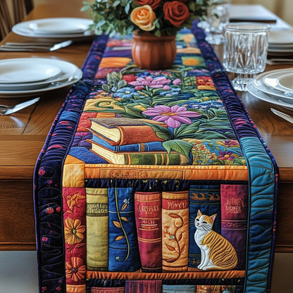 Cat And Books Quilted Table Runner GFTONL3642