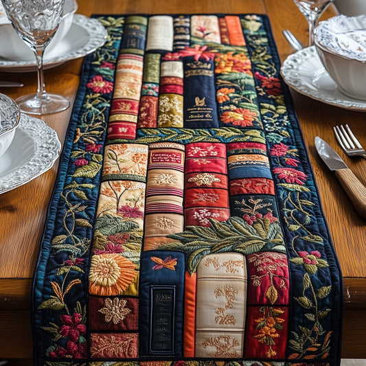 Floral Books Quilted Table Runner GFTONL3647