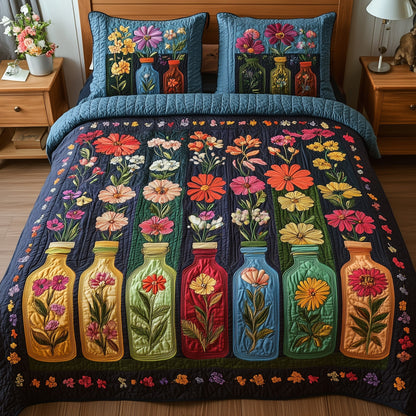 Bottle Of Blossom 3-Piece Quilted Bedding Set GFTONL3670