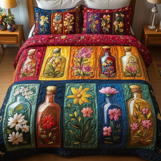 Bottle Of Blossom 3-Piece Quilted Bedding Set GFTONL3671