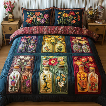 Bottle Of Blossom 3-Piece Quilted Bedding Set GFTONL3673
