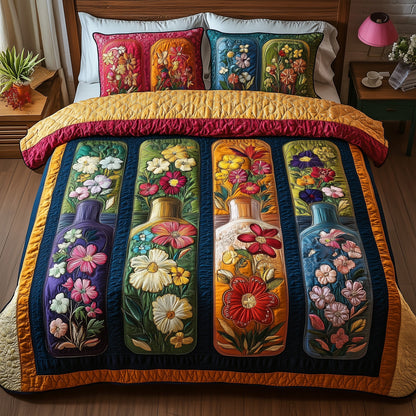 Bottle Of Blossom 3-Piece Quilted Bedding Set GFTONL3674