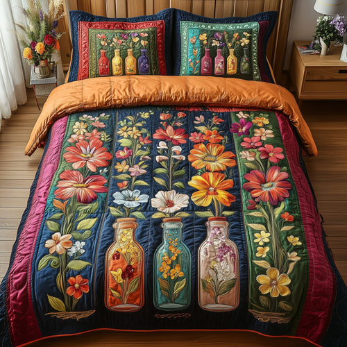 Bottle Of Blossom 3-Piece Quilted Bedding Set GFTONL3675