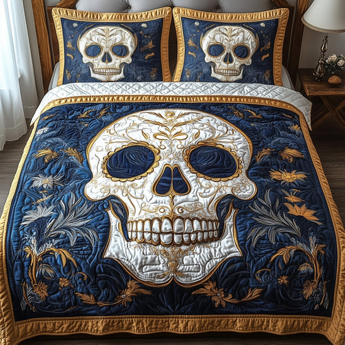 Artful Skull 3-Piece Quilted Bedding Set GFTONL3690