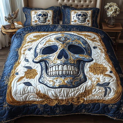 Artful Skull 3-Piece Quilted Bedding Set GFTONL3696