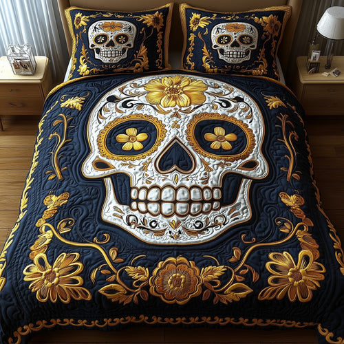 Sugar Skull 3-Piece Quilted Bedding Set GFTONL3700