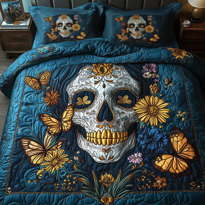 Lady Skull 3-Piece Quilted Bedding Set GFTONL3701