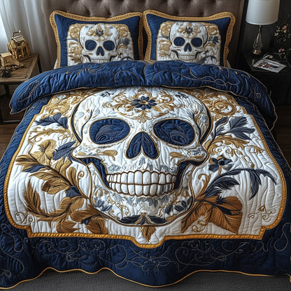 Artful Skull 3-Piece Quilted Bedding Set GFTONL3702