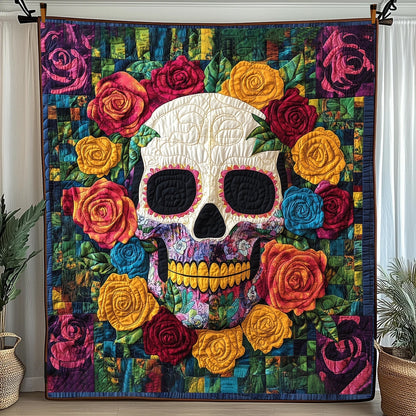 Rose Skull Quilted Blanket GFTONL3710