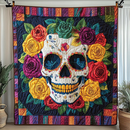 Rose Skull Quilted Blanket GFTONL3711