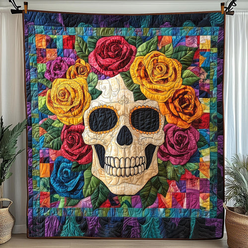 Rose Skull Quilted Blanket GFTONL3712