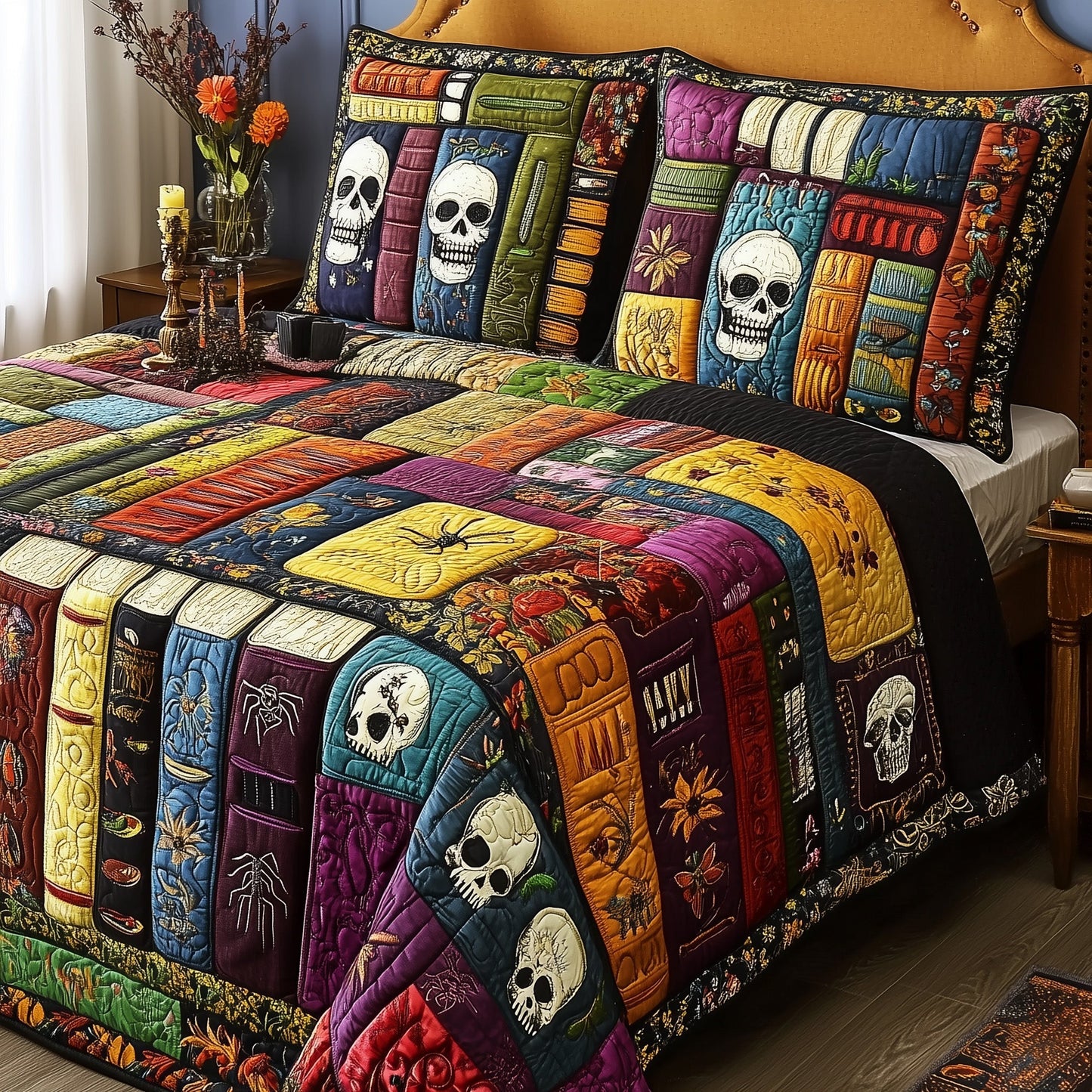 Ancient Library 3-Piece Quilted Bedding Set GFTONL3721