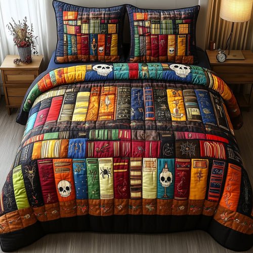 Ancient Library 3-Piece Quilted Bedding Set GFTONL3723