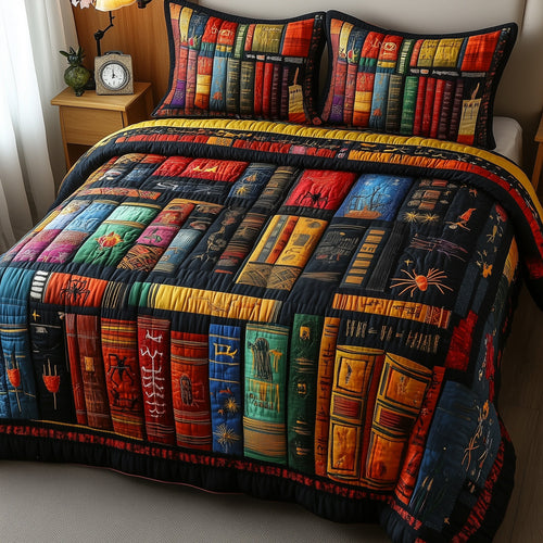 Ancient Library 3-Piece Quilted Bedding Set GFTONL3724