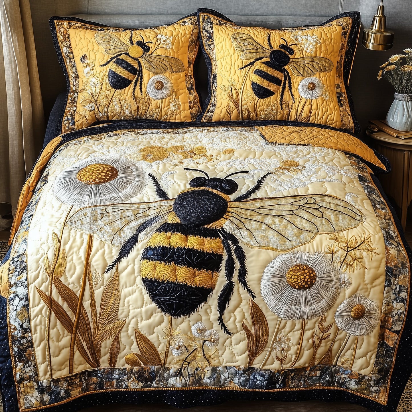 Bee Kind 3-Piece Quilted Bedding Set GFTONL3741