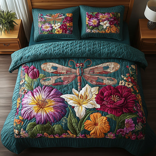 Dragonfly Dream 3-Piece Quilted Bedding Set GFTONL3760