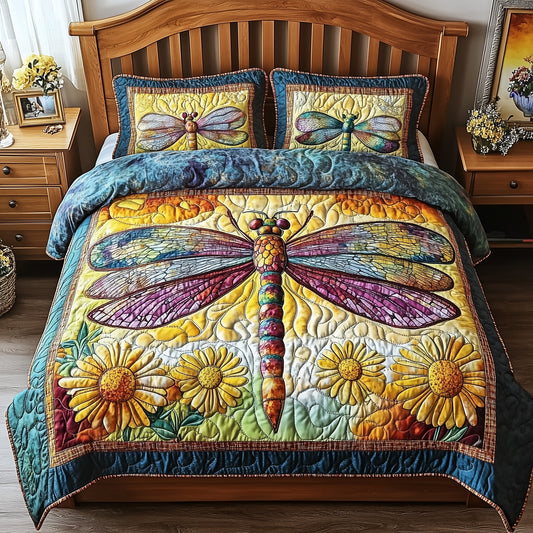 Dragonfly Dream 3-Piece Quilted Bedding Set GFTONL3765