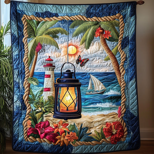 Tropical Lighthouse Quilted Blanket GFTONL3774