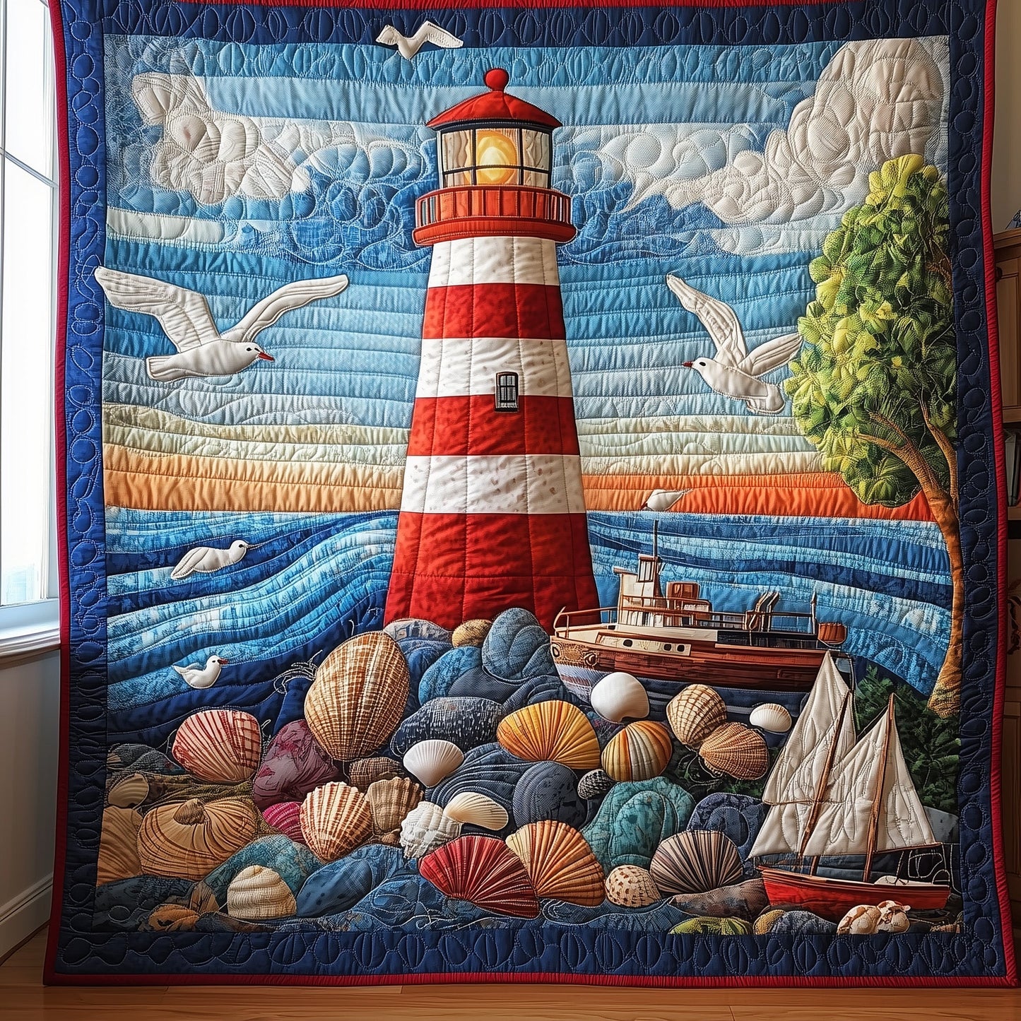 Peaceful Lighthouse Quilted Blanket GFTONL3778