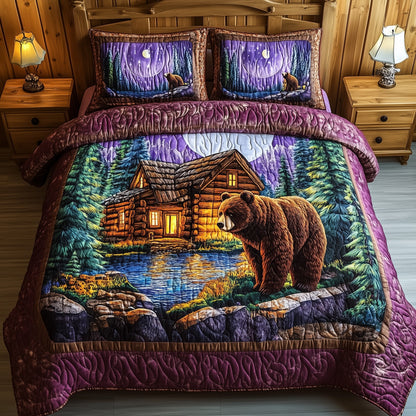 Cabin And Bear 3-Piece Quilted Bedding Set GFTONL3786