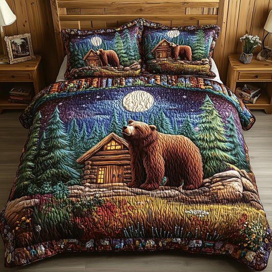 Cabin And Bear 3-Piece Quilted Bedding Set GFTONL3789