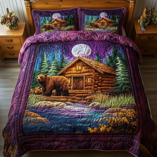 Cabin And Bear 3-Piece Quilted Bedding Set GFTONL3791