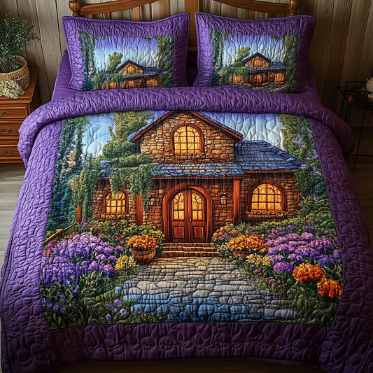 Purple Harmony 3-Piece Quilted Bedding Set GFTONL3792