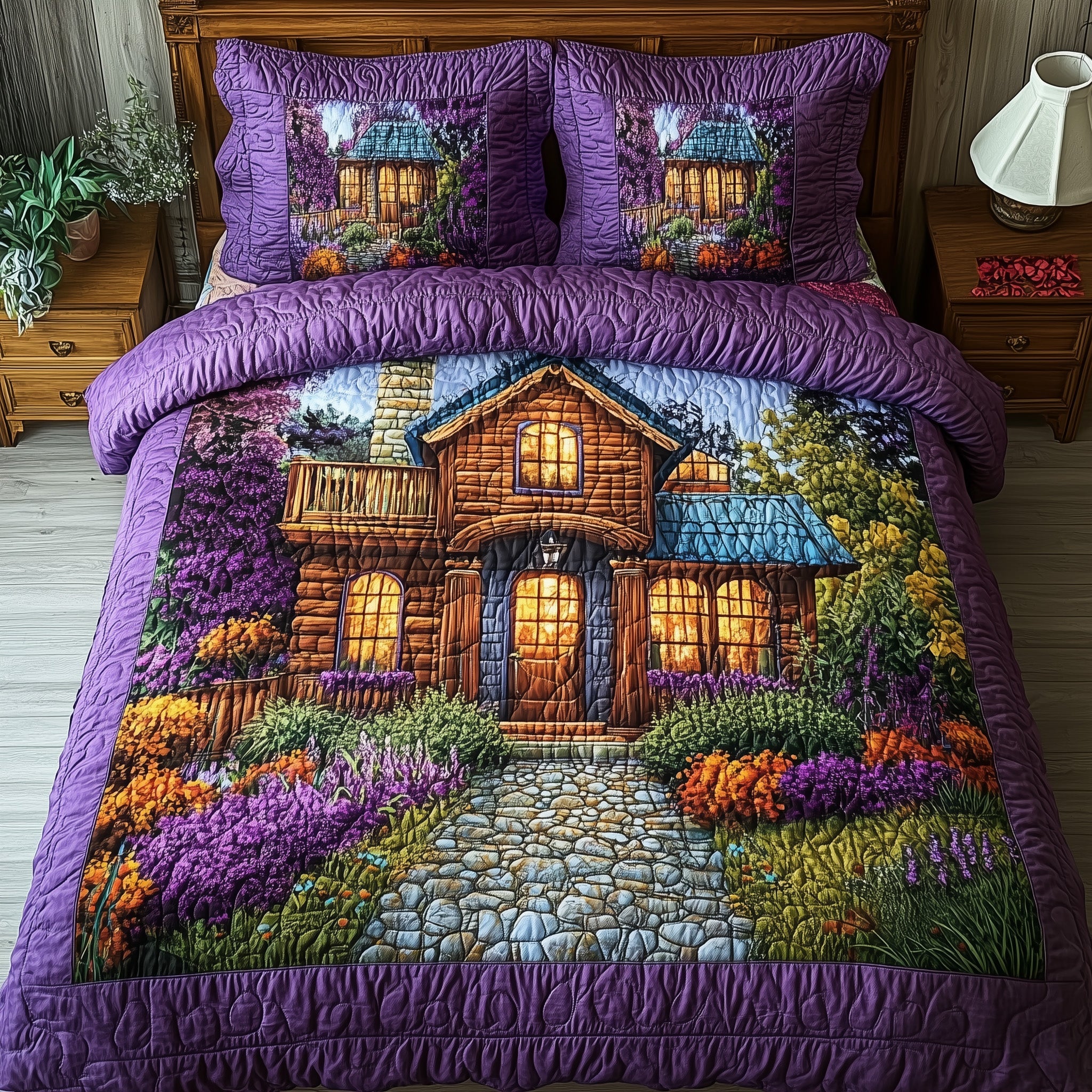 Purple Harmony 3-Piece Quilted Bedding Set GFTONL3798 – Patchique Store