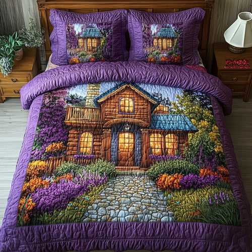 Purple Harmony 3-Piece Quilted Bedding Set GFTONL3798